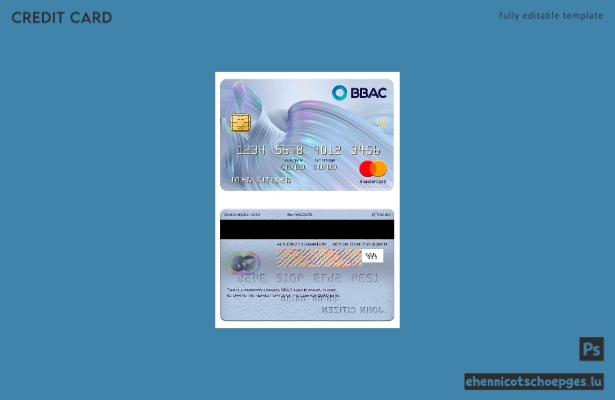 Beispielvorschau für eine Mastercard der libanesischen BBAC Bank